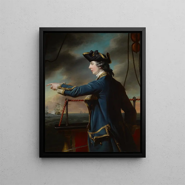 Portrait of Captain Edward Knowles RN 1742-1762 - Francis Cotes — framed artwork on a wall