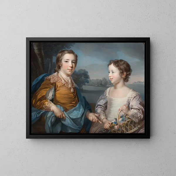 Portrait of Joseph (1741-1786) and his brother John Gulston (1750-1764) - Francis Cotes — framed artwork on a wall