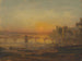 van het ochtendlandschap op de oevers van het meer van Zürich met pelgrims die zich klaarmaken voor de abdij van Einsiedeln - Francis Danby — weergave van het kunstwerk