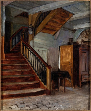 Francis Davis Millet - Room Interior with Winding Staircase.webp