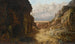 Agar en Ismaël in een ver rotsachtig landschap - Francis Gold — weergave van het kunstwerk