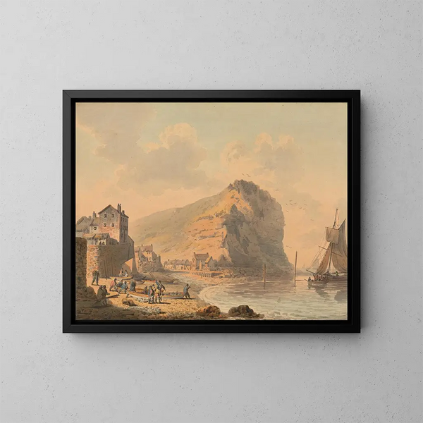 Staithes, Yorkshire - Francis Nicholson — framed artwork on a wall
