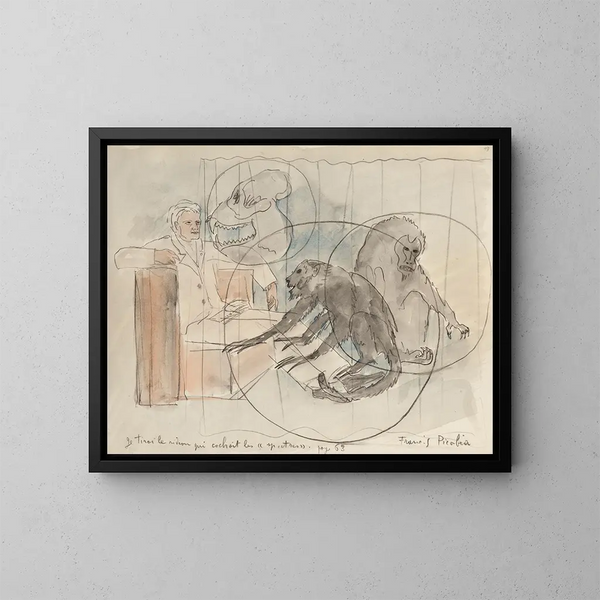 Je tirai le rideau qui cachait les fantômes - Francis Picabia — ingelijst kunstwerk aan de muur