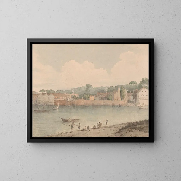 Escaliers de Vauxhall depuis Millbank, 5 juillet 1797 - Francis Towne — framed artwork on a wall