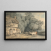 Landschap met personages bij een poort van een cottage en vee in een beek - Francis Wheatley — ingelijst kunstwerk aan de muur