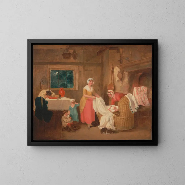 Night Painting - Francis Wheatley — framed artwork on a wall