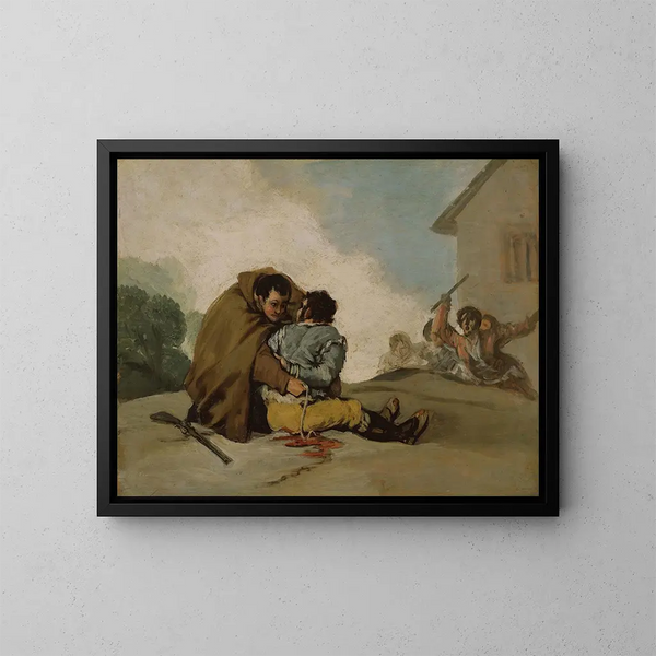 Het broertje Pedro bindt El Maragato vast met een touw - Francisco de Goya — ingelijst kunstwerk aan de muur