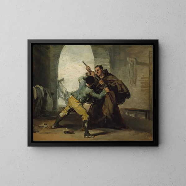 Het broertje Pedro trekt het pistool uit El Maragato - Francisco de Goya — ingelijst kunstwerk aan de muur
