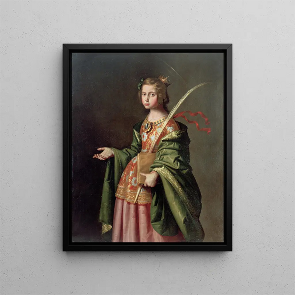 Saint Elizabeth of Thuringia - Francisco de Zurbarán — framed artwork on a wall