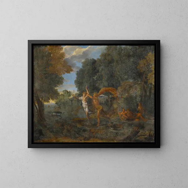 Apollo and Daphne - Francisque Millet — framed artwork on a wall