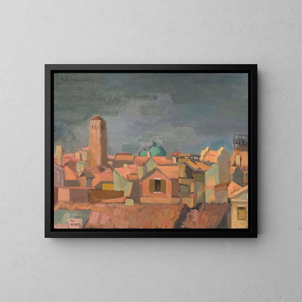 View of an Italian city - Franciszek Bartoszek — framed artwork on a wall