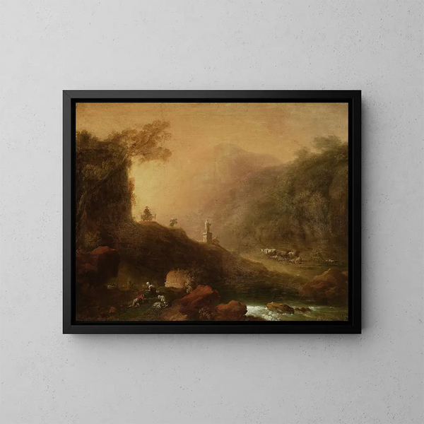 Romantic landscape painting - Franciszek Ksawery Lampi — framed artwork on a wall
