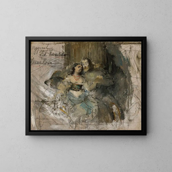 Kazimierz and Esterka - Franciszek Żmurko — framed artwork on a wall