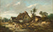 Landschap in de herfst met een cottage - Franck Brissot — weergave van het kunstwerk