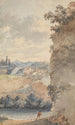 Italiaans landschap - François Vivares — weergave van het kunstwerk
