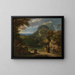 Saint Antoine de Padoue met twee novicen aan broeders in een berglandschap - François-Xavier Fabre — ingelijst kunstwerk aan de muur