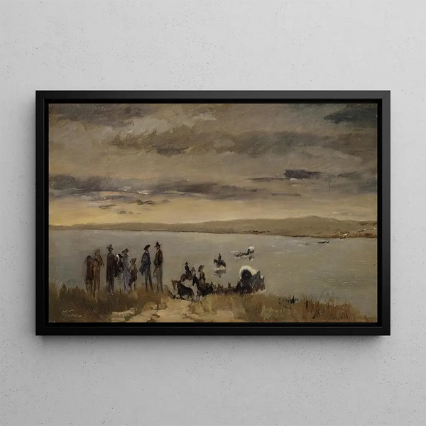 Passage à la rivière Platte - Frank Buchser — ingelijst kunstwerk aan de muur