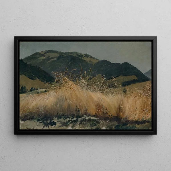 Field of Rye in the Jura - Frank Buchser — framed artwork on a wall