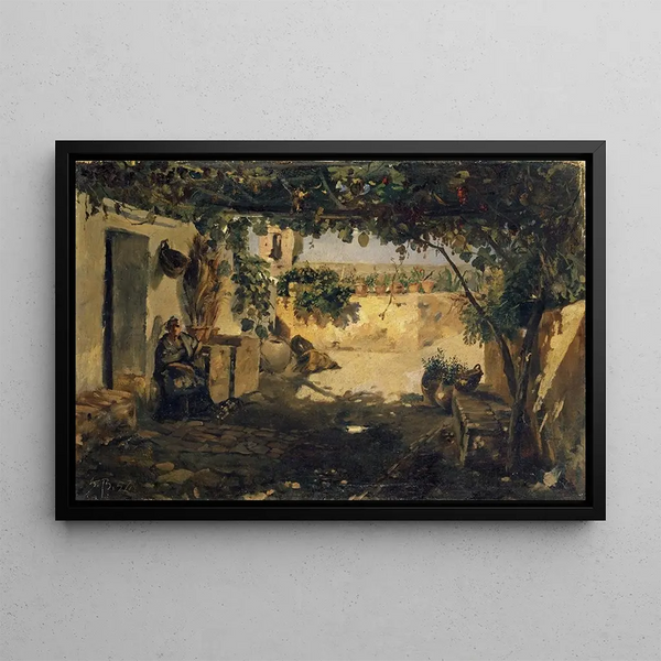 Spanish Pergola Painting - Frank Buchser — framed artwork on a wall