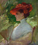Portret van de Dame met de rode hoed van Maggie Wilson - Frank Duveneck — weergave van het kunstwerk