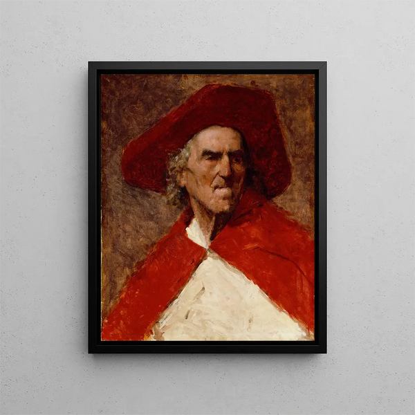 Man met Rode Hoed - Frank Edwin Scott — ingelijst kunstwerk aan de muur