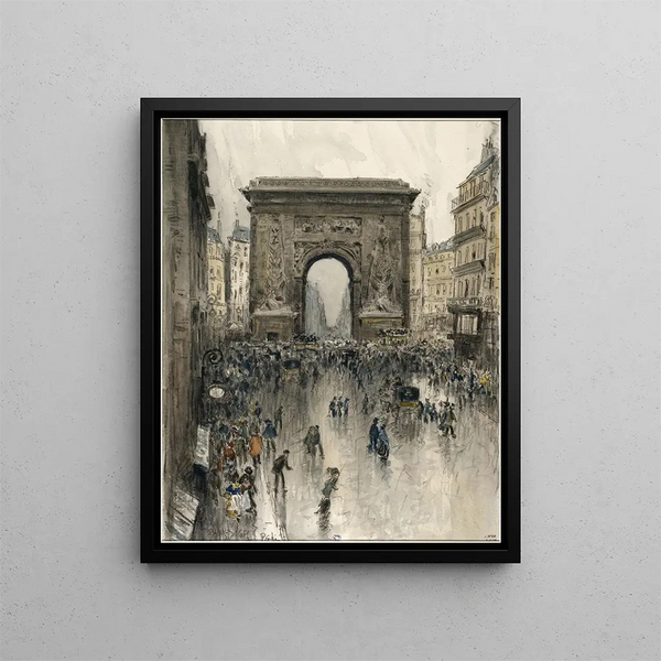 La porte Saint-Denis - Frank Myers Boggs — framed artwork on a wall