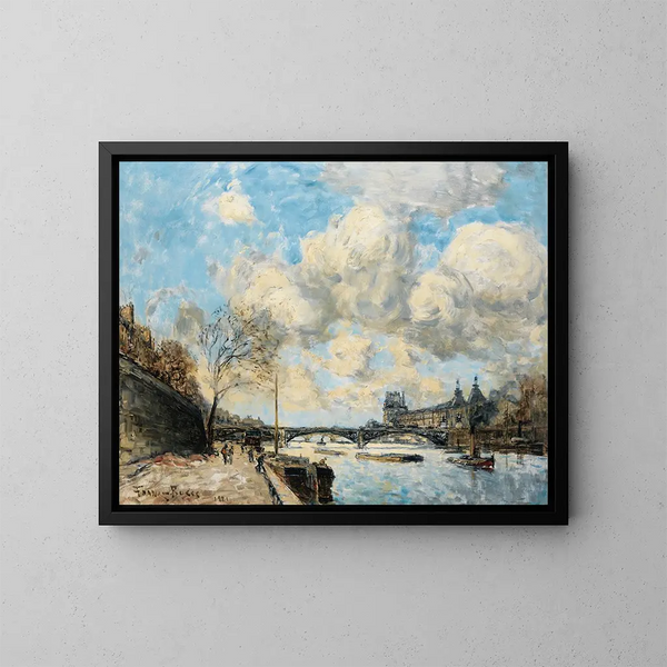 Paris, the Seine and the Louvre - Frank Myers Boggs — framed artwork on a wall