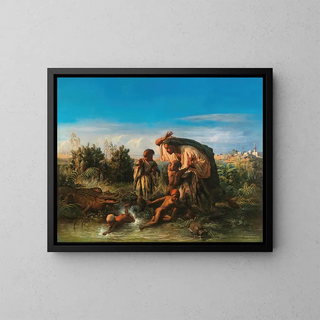 FranoisAuguste Biard - Scene on the Nile a Family is Attacked by a Crocodile.webp