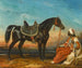 van een Arabisch springpaard en zijn groom in Egypte - François-Gabriel-Guillaume Lépaulle — weergave van het kunstwerk