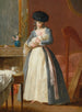 Een dame die beweert Madame Danloux te zijn, die haar kind voedt in een salon - François-Guillaume Ménageot — weergave van het kunstwerk