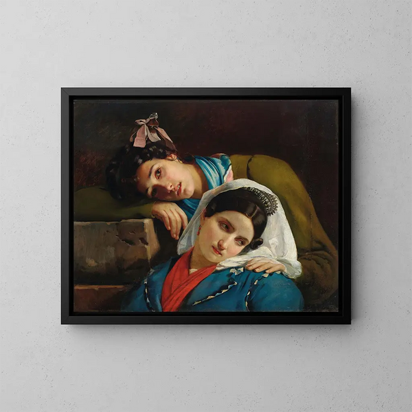 Two Italians - François-Joseph Navez — framed artwork on a wall