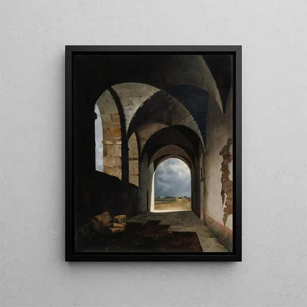 Effect of Light in the Ruins - François-Marius Granet — framed artwork on a wall