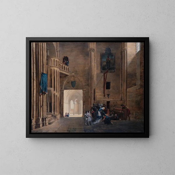 La Reine Blanche de Castille délivrant les prisonniers - François-Marius Granet — framed artwork on a wall