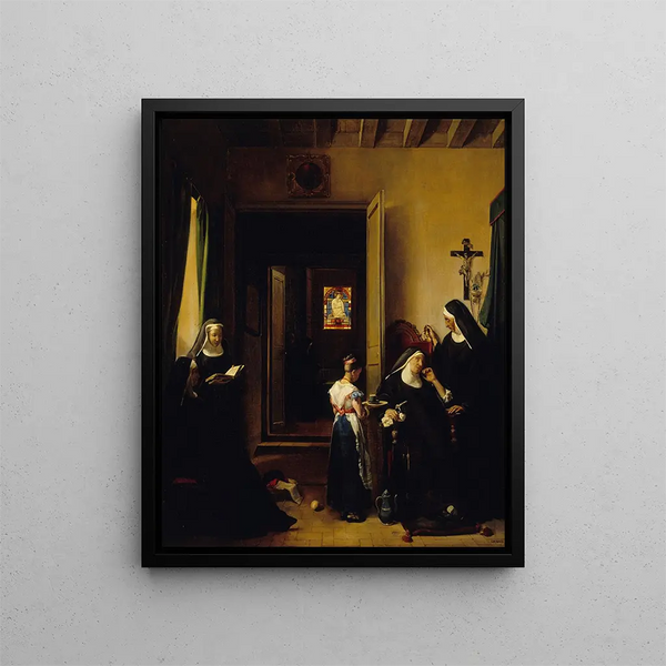 La Religieuse malade - François-Marius Granet — framed artwork on a wall
