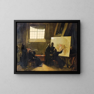 FranoisMarius Granet - Padre Pozzo Painting In His Studio Surrounded By Monks Of His Order.webp