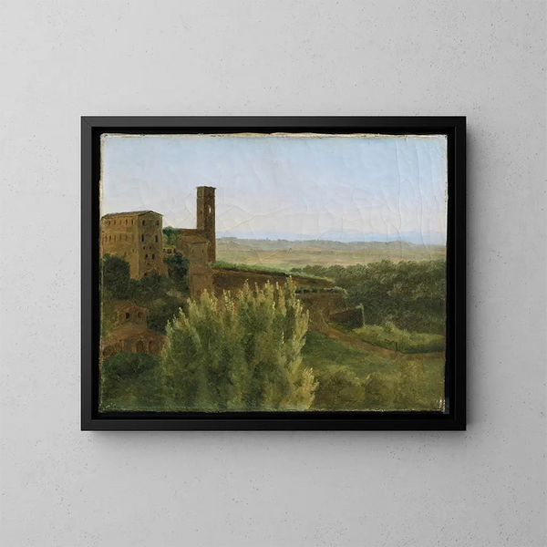 View of Tivoli with the Church of San Silvestro - François-Marius Granet — framed artwork on a wall
