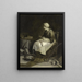 van een vrouw die aardappelen schilt met gebroken glas in trompe-l'œil - François-Xavier Vispré — ingelijst kunstwerk aan de muur