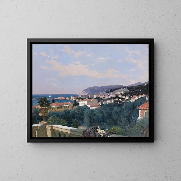 San Remo vanaf het terras van Louis Ormond 1878 - François Bocion — ingelijst kunstwerk aan de muur