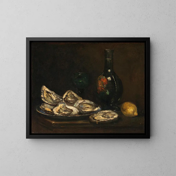 Nature morte avec des huîtres - François Bonvin — framed artwork on a wall