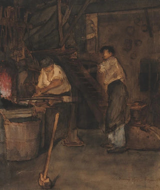Franois Bonvin - Study for The Blacksmiths Shop Remembrance of Le Trfort.webp
