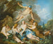 Mercure die de jonge Bacchus vertrouwt aan de nimfen - François Boucher — weergave van het kunstwerk