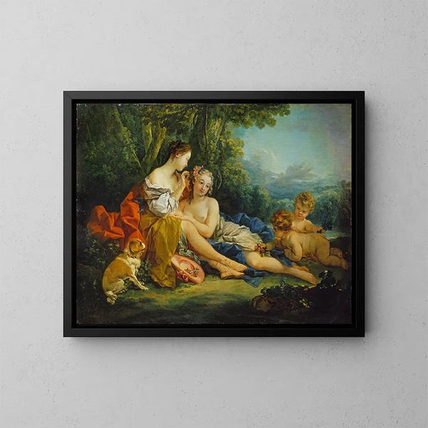 Toilette pastorale - François Boucher — ingelijst kunstwerk aan de muur