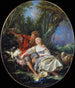Berger en bergvrouw rustend - François Boucher — weergave van het kunstwerk