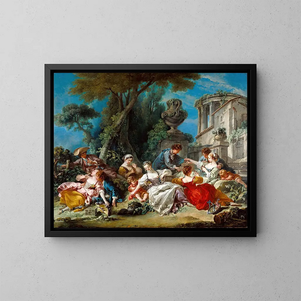 De Vogelsvangers - François Boucher — ingelijst kunstwerk aan de muur