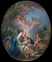 Maagd met Kind met jonge Sint-Jan de Doper en engelen - François Boucher — weergave van het kunstwerk