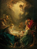 Vrouw die het slapende kind Jezus verzorgt - François Boucher — weergave van het kunstwerk