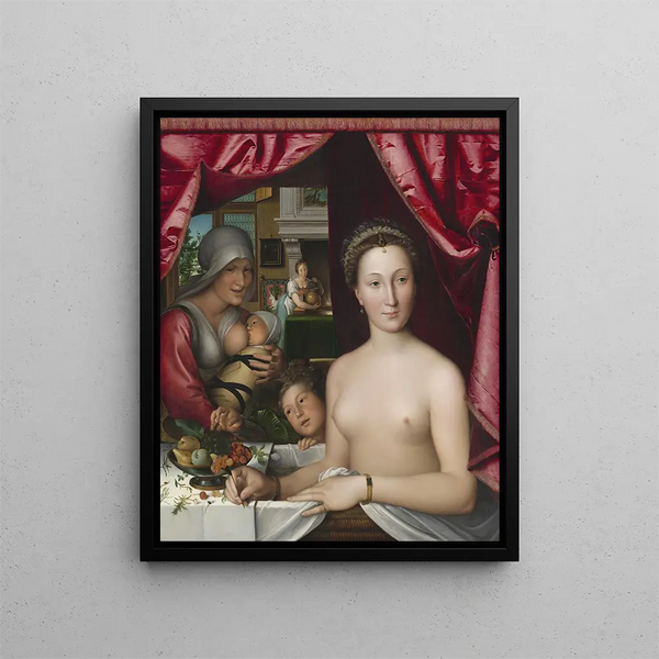 A Lady in Her Bath - François Clouet — framed artwork on a wall