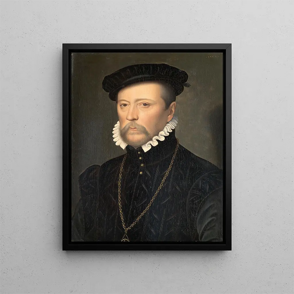 Portrait of François de Scepeaux - François Clouet — framed artwork on a wall