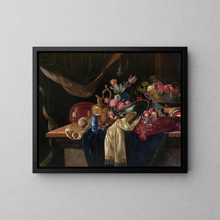 Franois Habert - Still life with ewer a bunch of tulips and a mandolin.webp