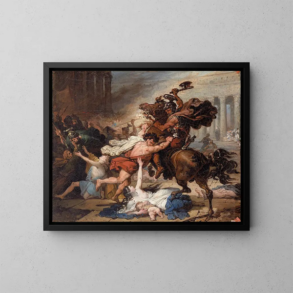 Study for the destruction of Jerusalem by the Romans - François Joseph Heim — framed artwork on a wall
